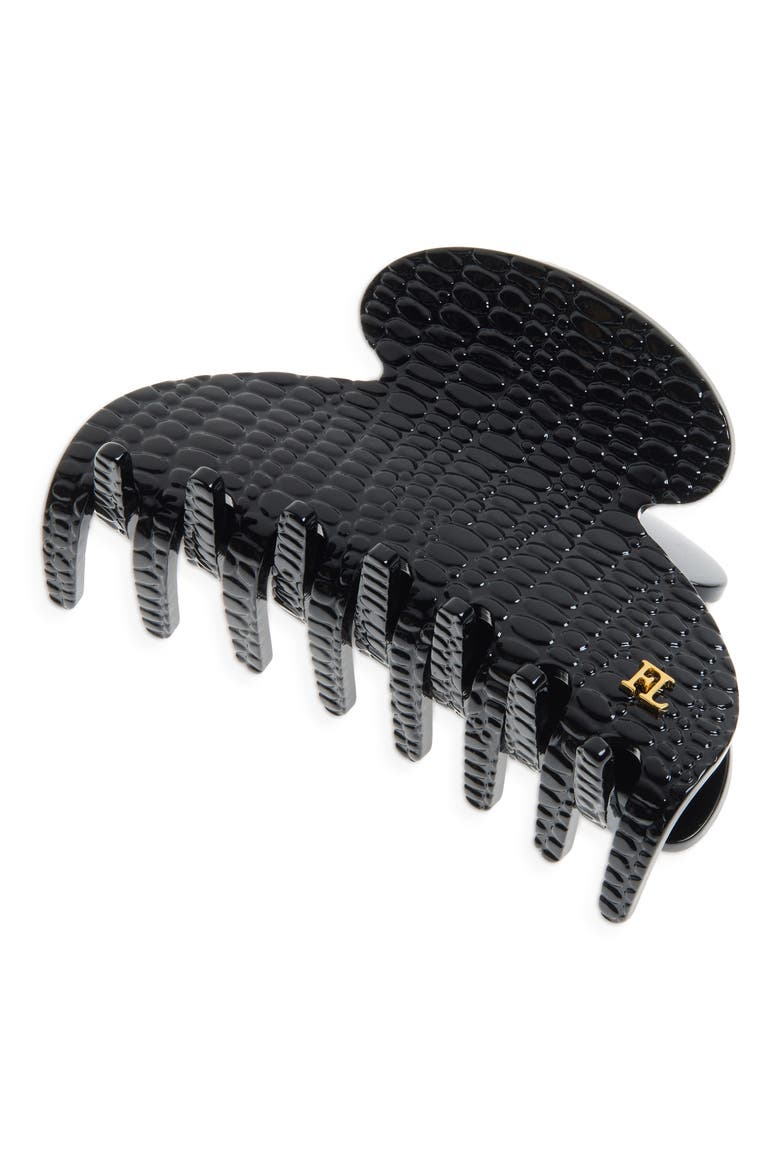 Couture Claw Clip, Main, color, BLACK CROC