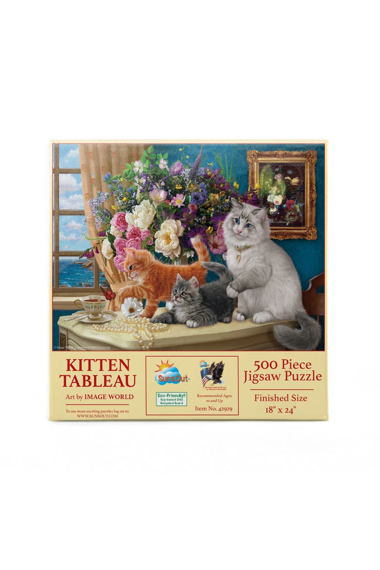 Kitten Tableau 500 piece Jigsaw Puzzle for Adults, Alternate, color, Multicolor