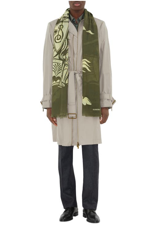 Burberry Wide Ekd Wool Scarf