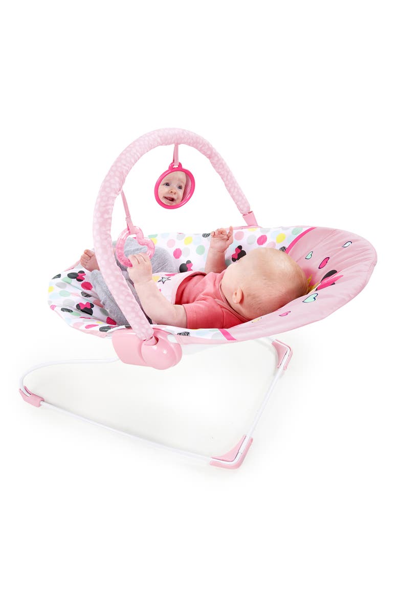 Disney Baby Minnie Mouse Vibrating Baby Bouncer, Alternate, color, Pink