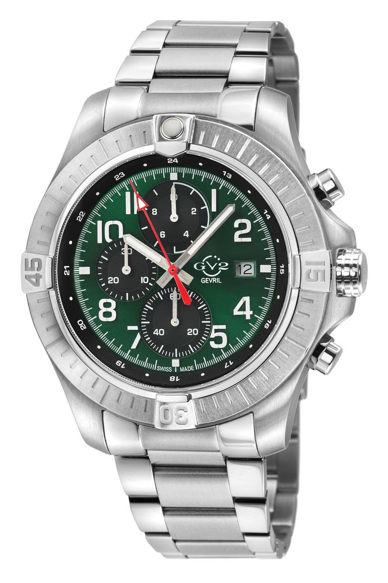 T38 Bracelet Watch, 45mm, Main, color, STAINLESS STEEL/GREEN