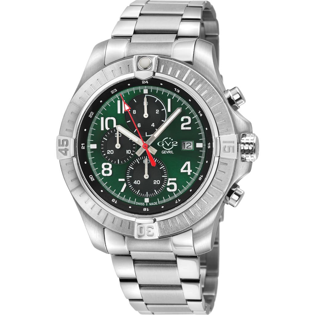 Gv2 T38 Bracelet Watch, 45mm In Stainless Steel/green