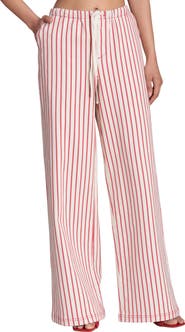 Avec Les Filles Stripe Tie Waist Pants