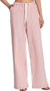 Avec Les Filles Stripe Tie Waist Pants