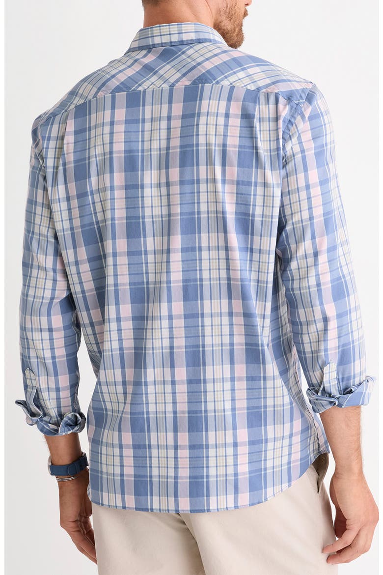 Beachcomber Plaid Performance Button-Up Shirt, Alternate, color, SUMMER EVENING