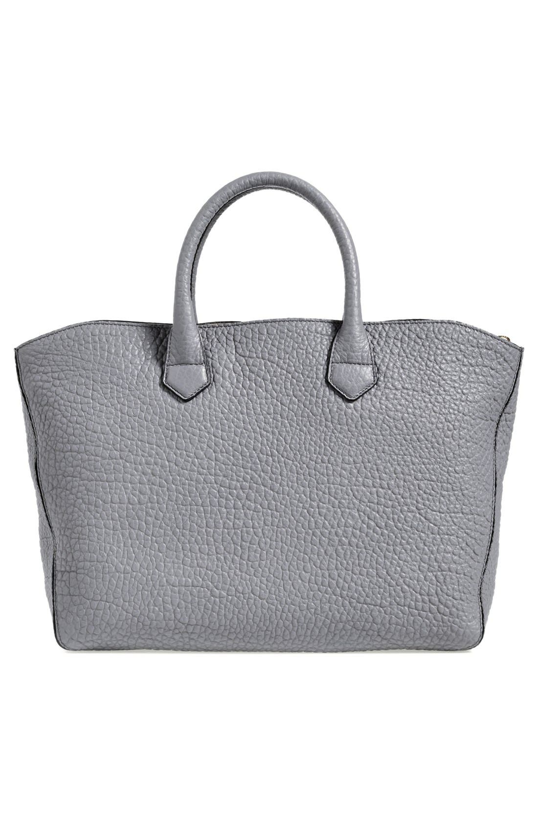 'Dewsbury' Grain Leather Tote, Alternate, color, GREY