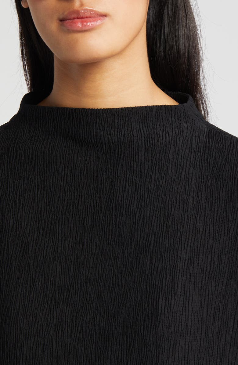 Eileen Fisher Textured Mock Neck Midi Dress, Alternate, color, 