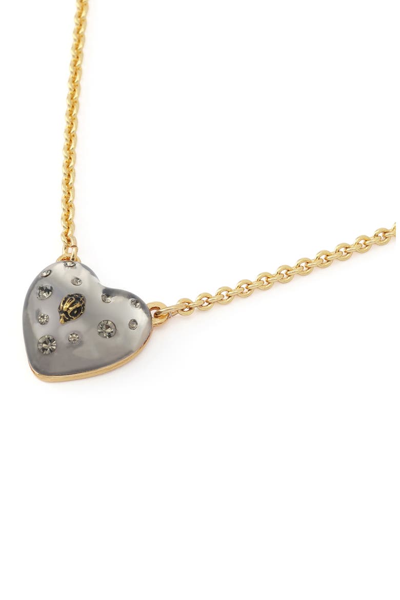 Resin Heart Pendant Necklace, Alternate, color, BLACK SMOKE