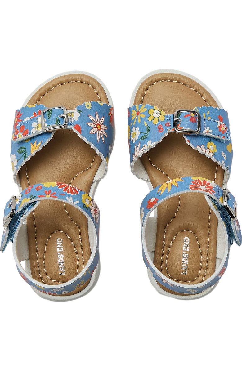 Lands' End Toddlers Easy On Scalloped Sandals, Alternate, color, Pale Blue Florals
