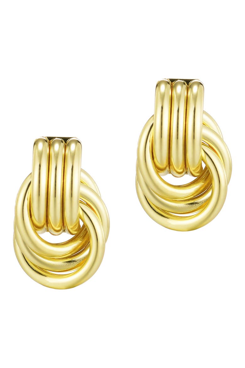Doorknocker Stud Earrings, Main, color, GOLD