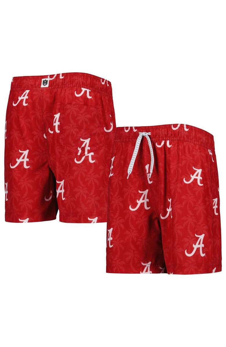 Wes & Willy Youth Wes & Willy Crimson Alabama Crimson Tide Palm Tree Swim Shorts, Main, color, Crimson