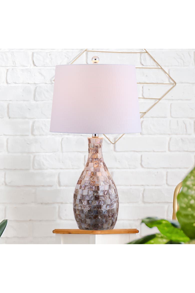 Verna 26.5" Seashell LED Table Lamp, Ivory/Beige, Alternate, color, Ivory/Beige