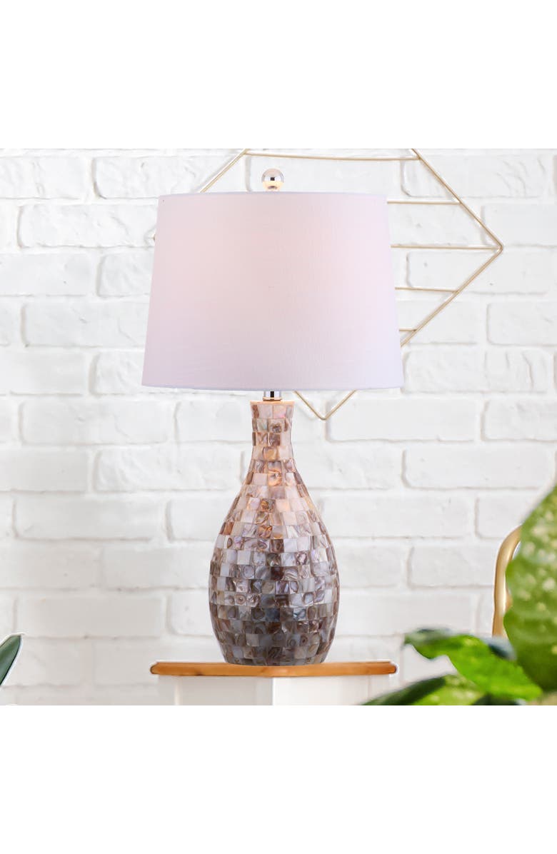 JONATHAN Y Verna 26.5" Seashell LED Table Lamp, Ivory/Beige, Alternate, color, Ivory/Beige