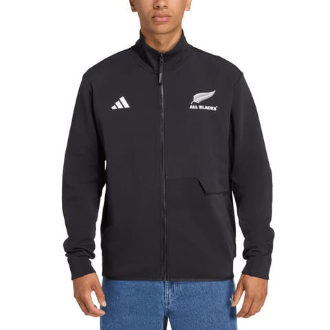 Men's adidas  Black New Zealand Rugby  2025/26 Anthem Full-Zip Jacket