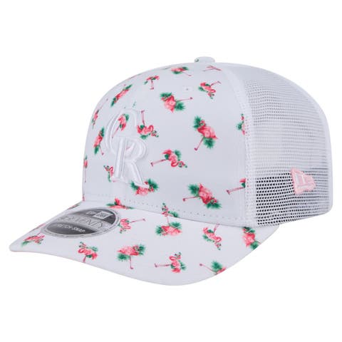 Men's New Era  White Colorado Rockies Flamingo Mesh Back 9SEVENTY Stretch-Snap Hat