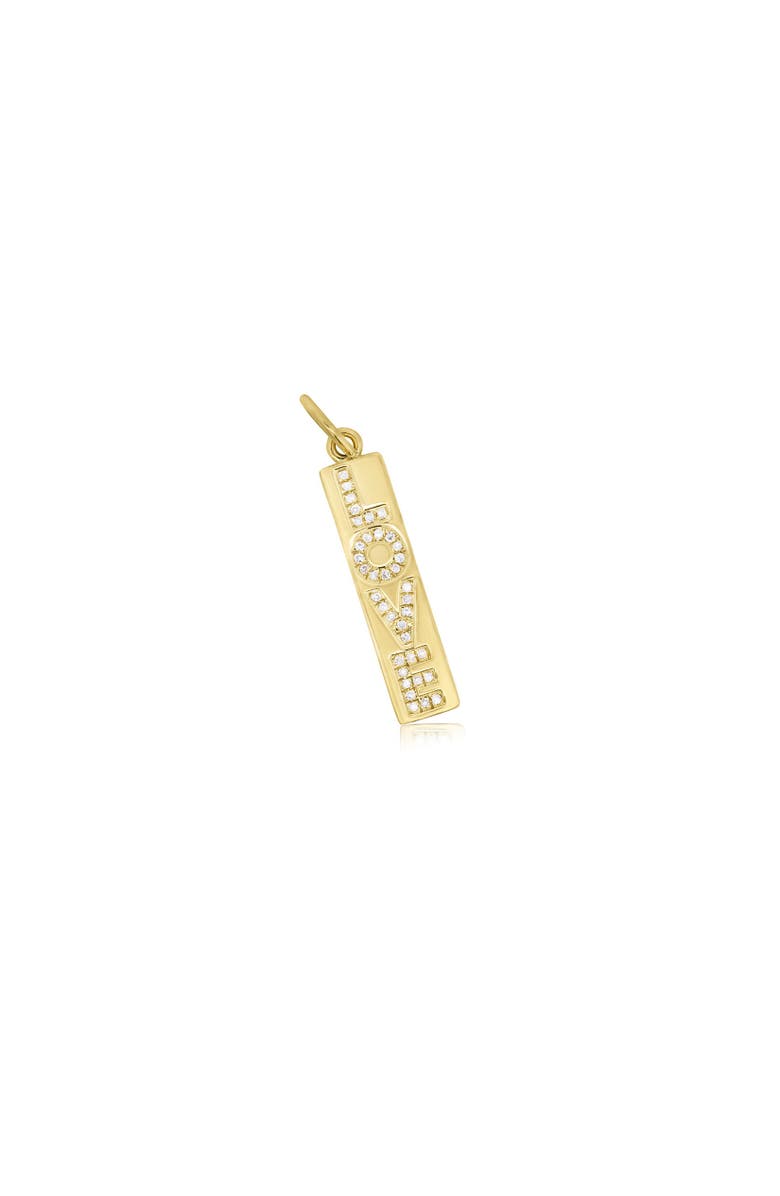 The Lovery Fine Jewelry Diamond Bar Love Charm, Main, color, Yellow Gold