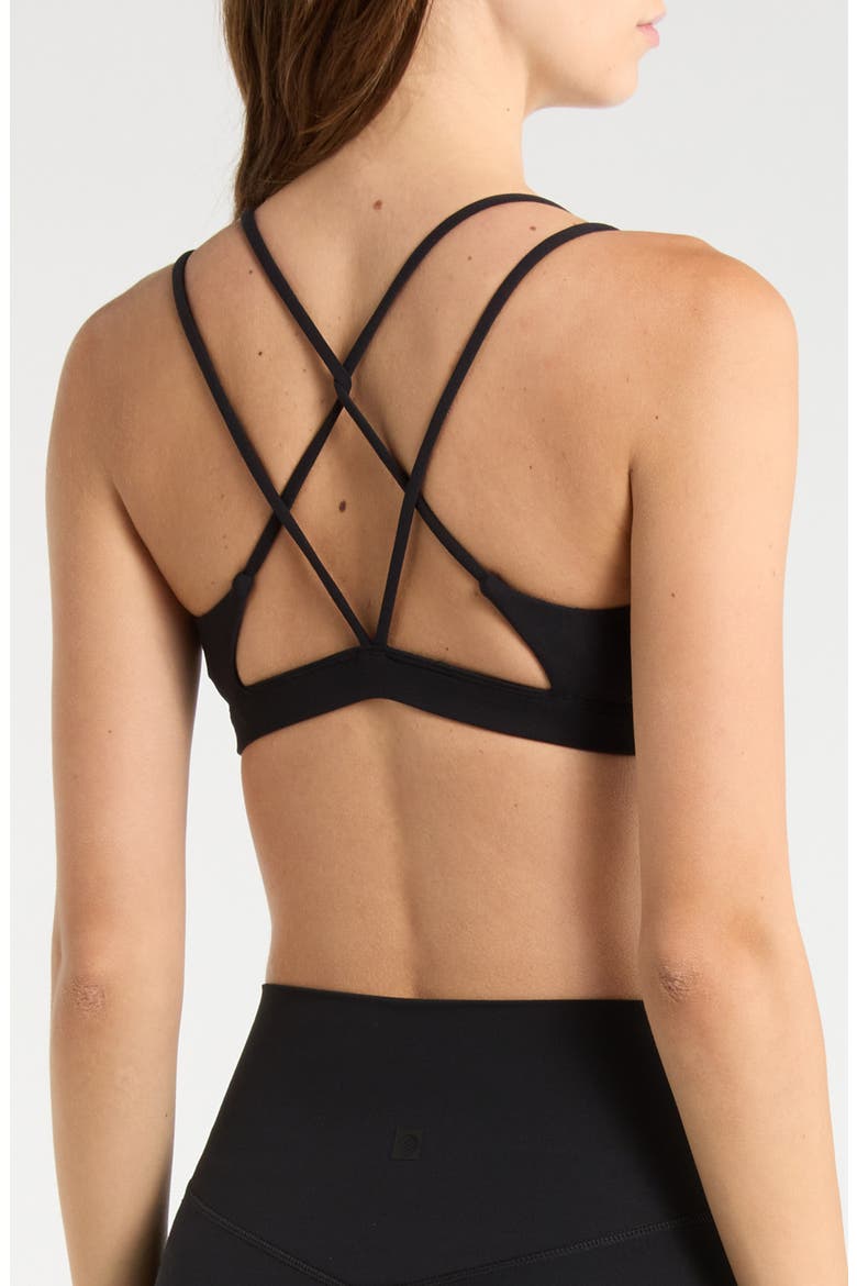 Cloud Strappy Sports Bra, Alternate, color, BLACK