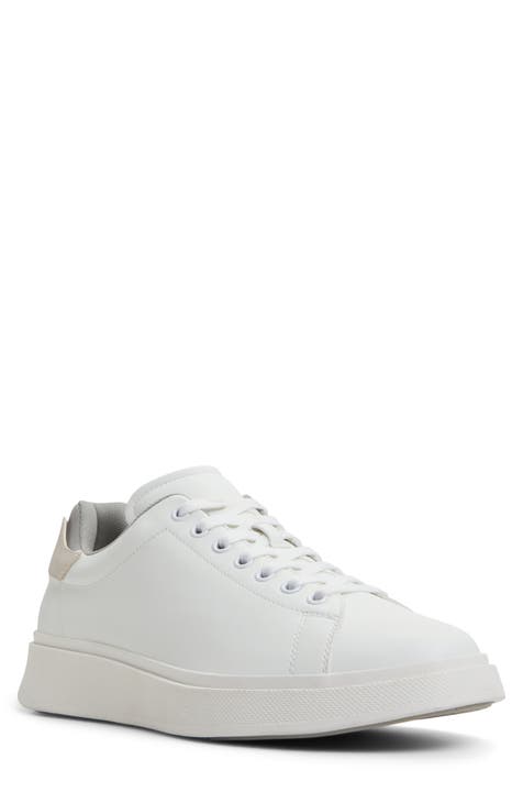 Faux leather white sneakers online