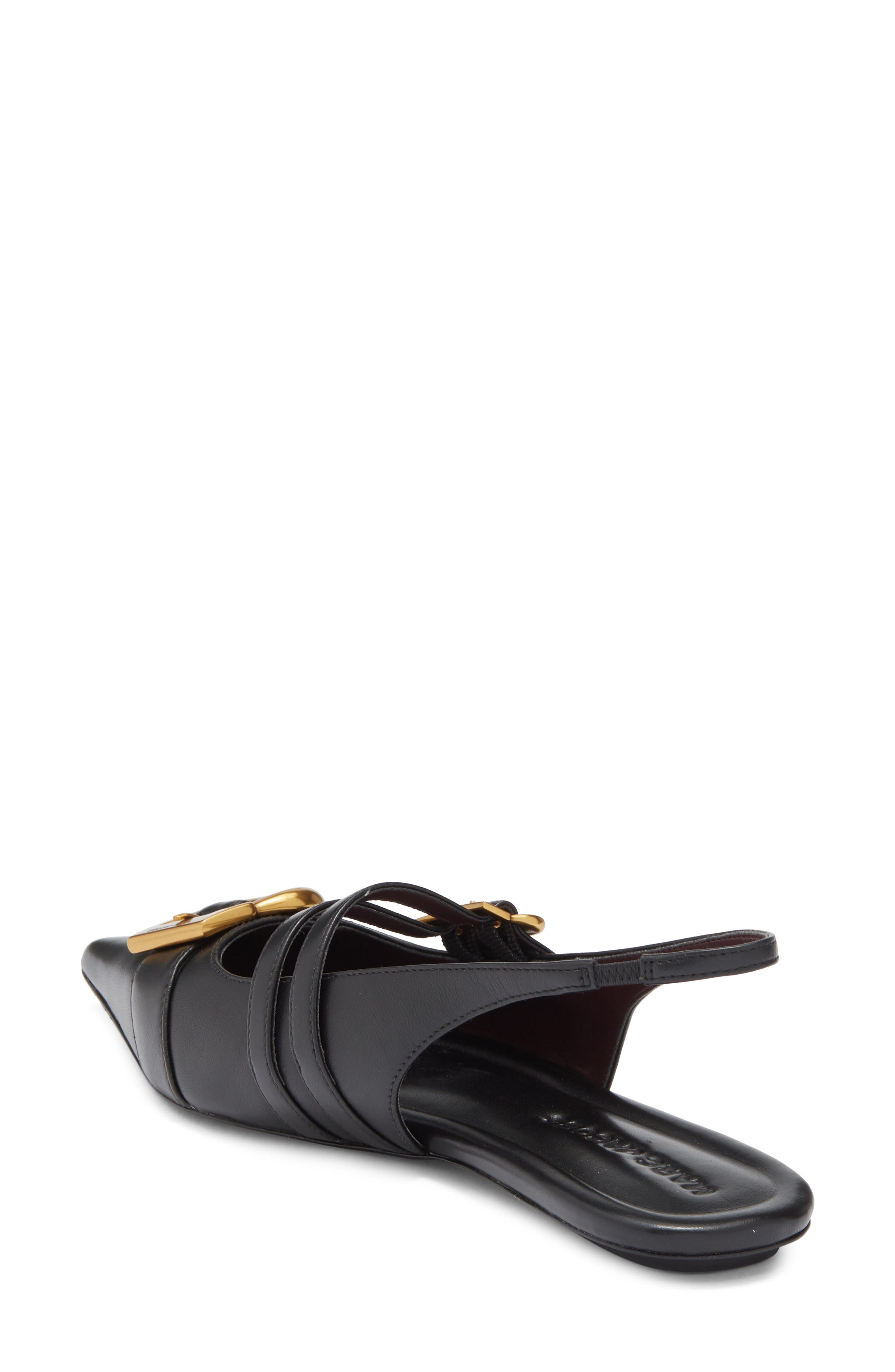 Marc Jacobs The Doll Pointed Toe Slingback Flat, Alternate, color, Black