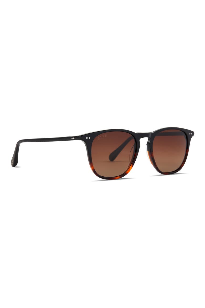 Maxwell 51mm Gradient Polarized Round Sunglasses, Alternate, color, DARK BROWN