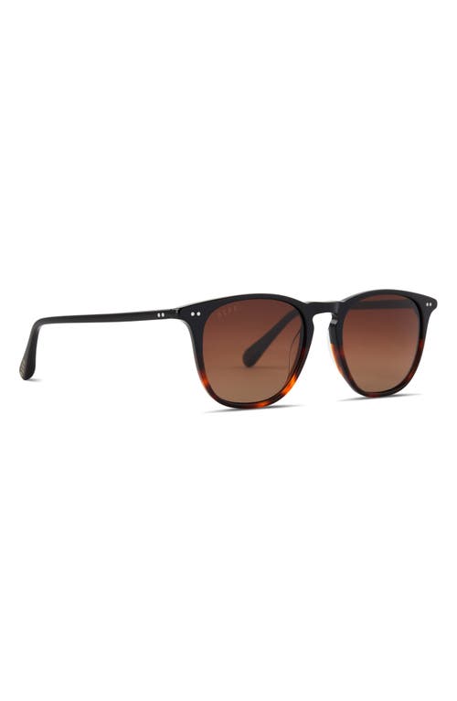 Diff Maxwell 51mm Gradient Polarized Round Sunglasses In Brown