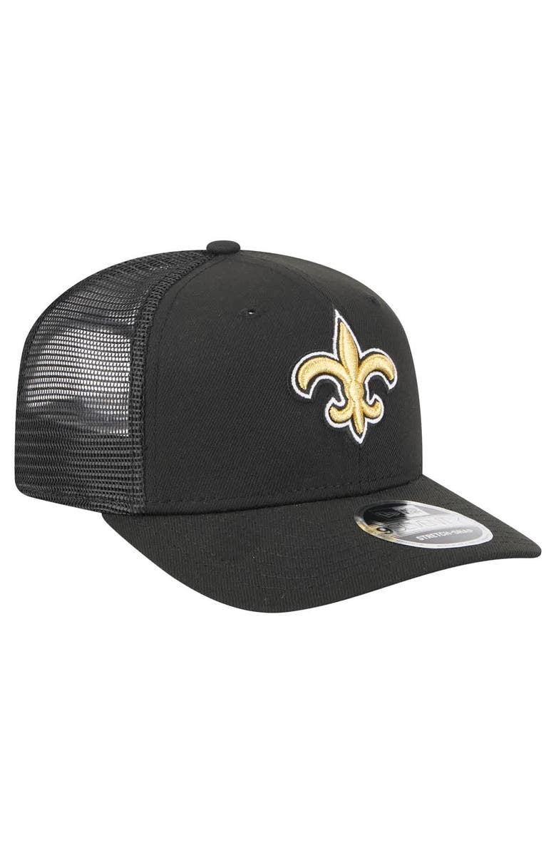 New Era Men's New Era  Black New Orleans Saints Team Collection 9SEVENTY Stretch-Snap Adjustable Hat, Alternate, color, 
