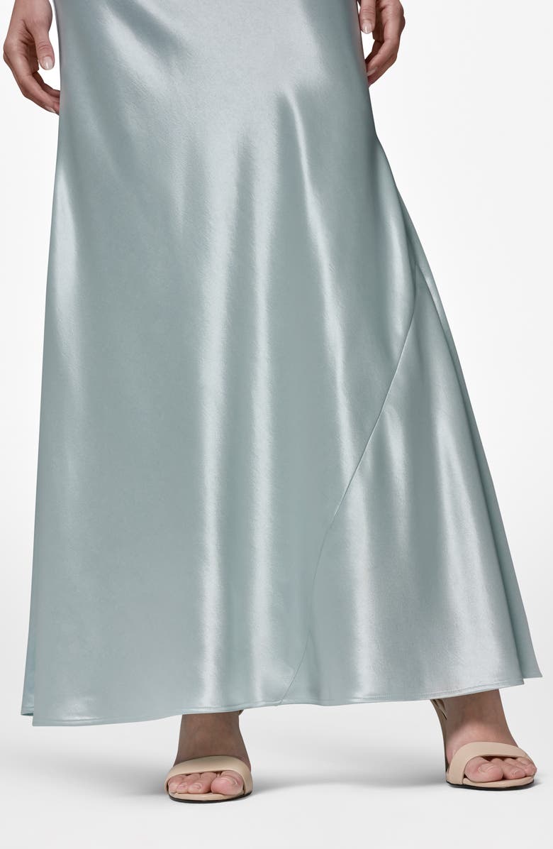 Donna Karan New York Cowl Neck Sleeveless Satin Gown, Alternate, color, Dark Mist