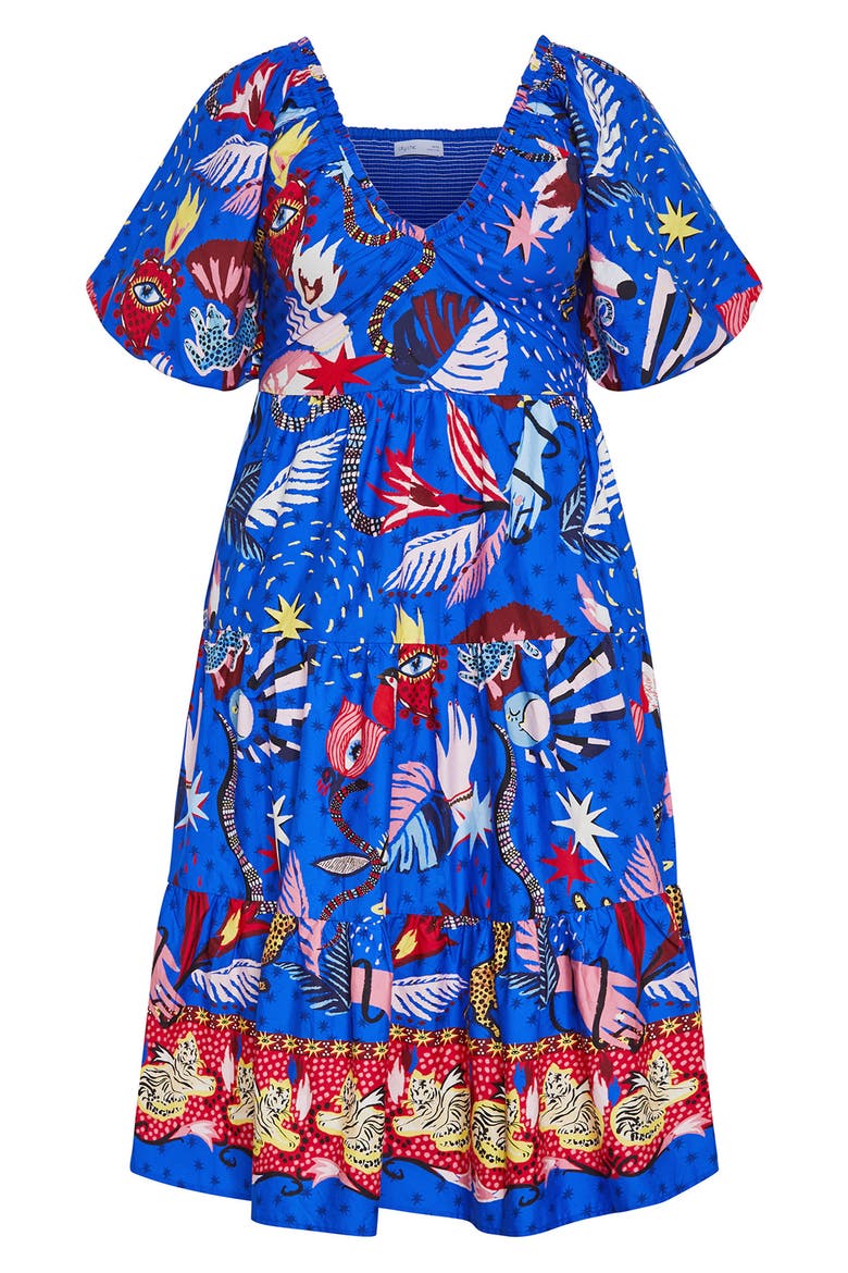 Capria Print Cotton Midi Dress, Alternate, color, CALISTA