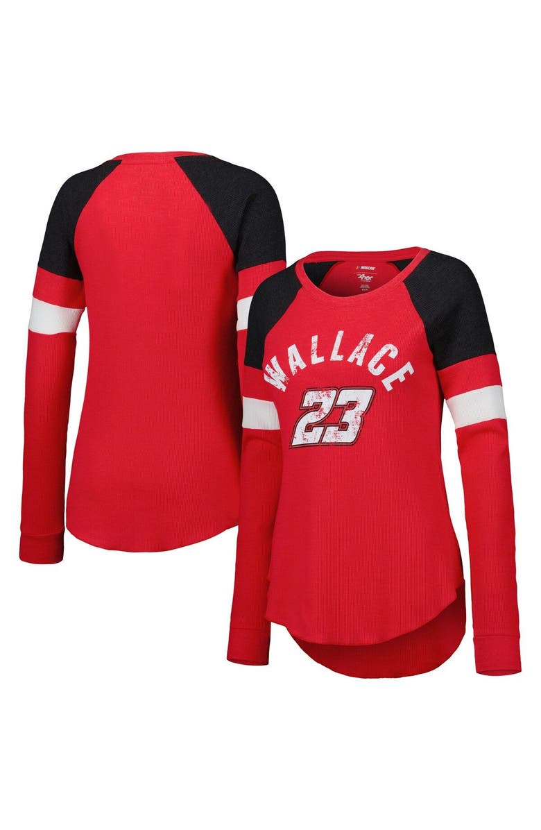 G-III 4HER BY CARL BANKS Women's G-III 4Her by Carl Banks Red Bubba Wallace Action Tri-Blend Thermal Raglan Long Sleeve T-Shirt, Main, color, Red