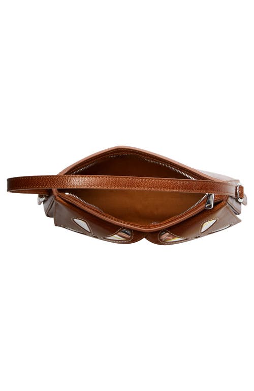 Coperni Belt Petal Leather Baguette Bag In Brown-silver