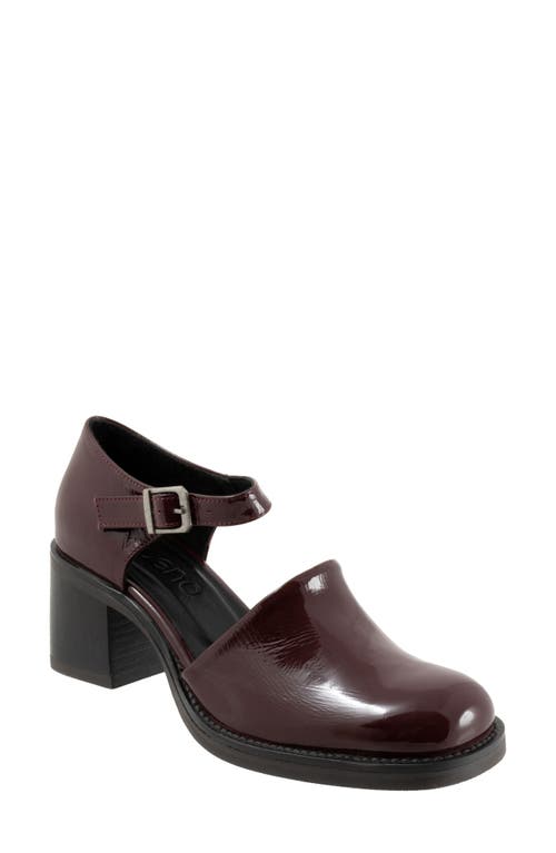 Bueno Rita Block Heel Pump in Burgundy Patent 