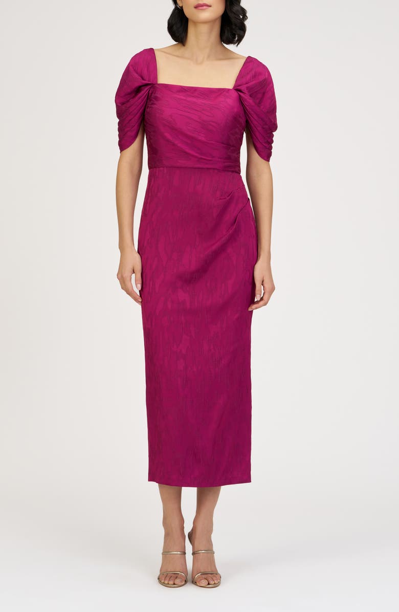 JS Collections Phoebe Convertible Sleeve Cocktail Dress, Main, color, Raspberry