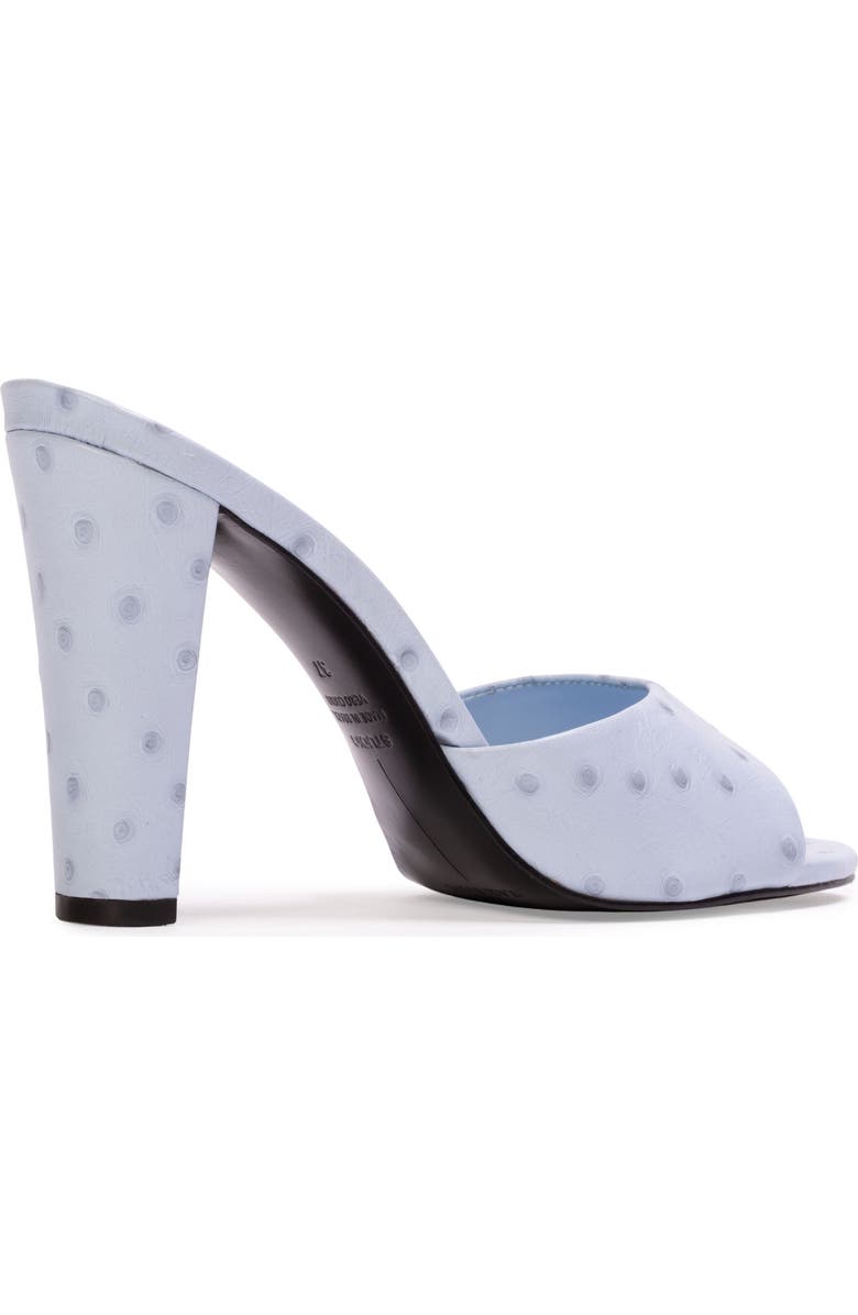 BLACK SUEDE STUDIO Lila 95 Ostrich Mule, Alternate, color, Sky Ostrich Leather