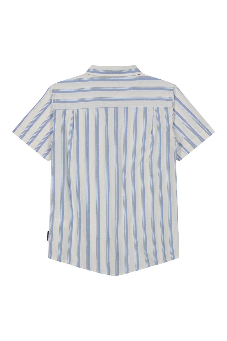 Kids' Oxford Classics Stripe Short Sleeve Cotton Button-Up Shirt, Alternate, color, NIAGARA