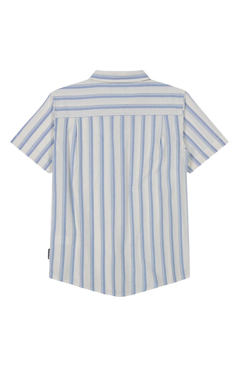 Quiksilver Kids' Oxford Classics Stripe Short Sleeve Cotton Button-Up Shirt, Alternate, color, 