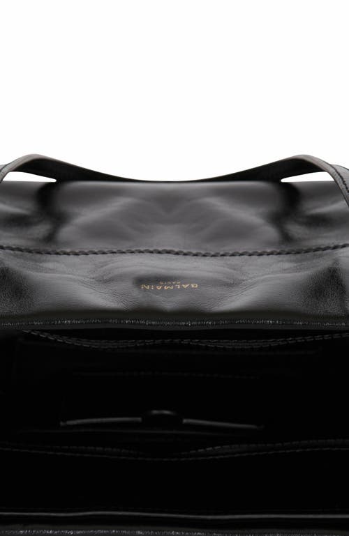 Balmain Track Shiny Leather Tote Bag