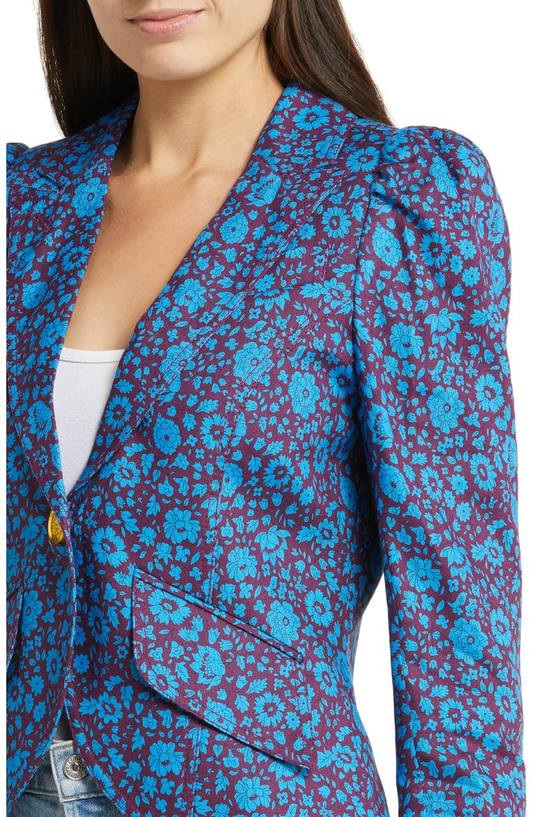 Puff Sleeve One-Button Blazer, Alternate, color, LIBERTY FLORAL