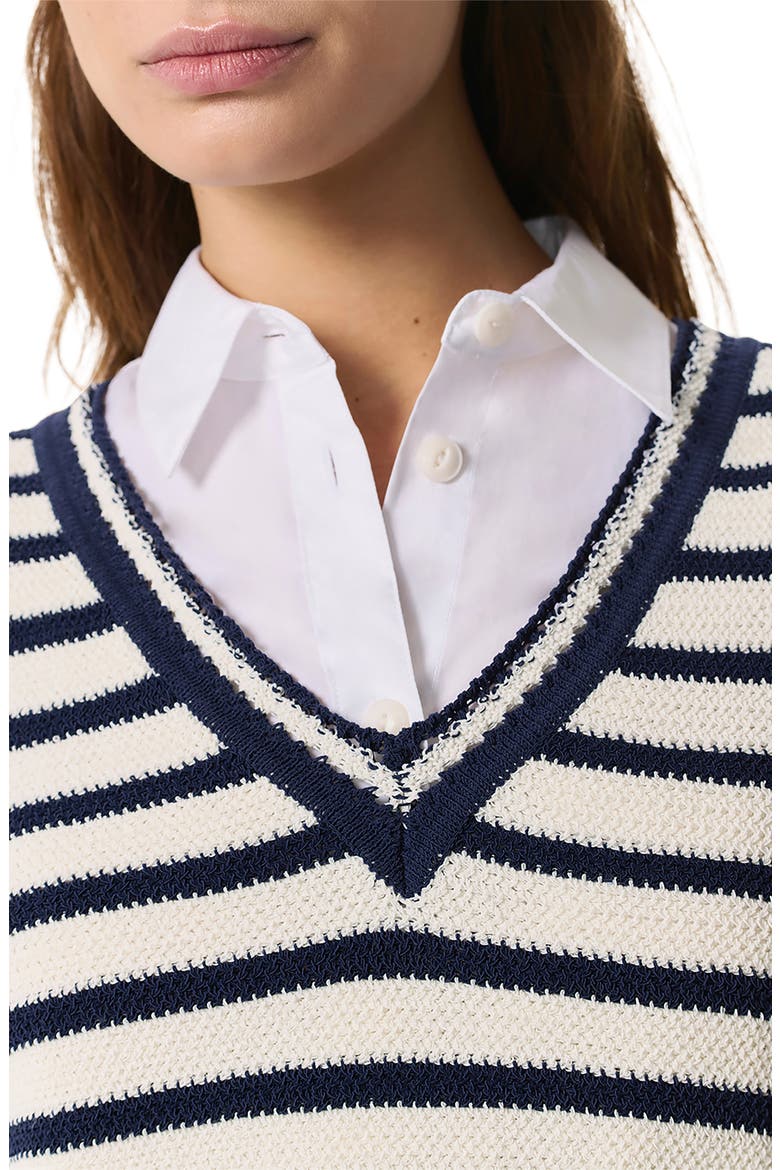 Meghan Stripe Sweater Vest, Alternate, color, IVORYMULT
