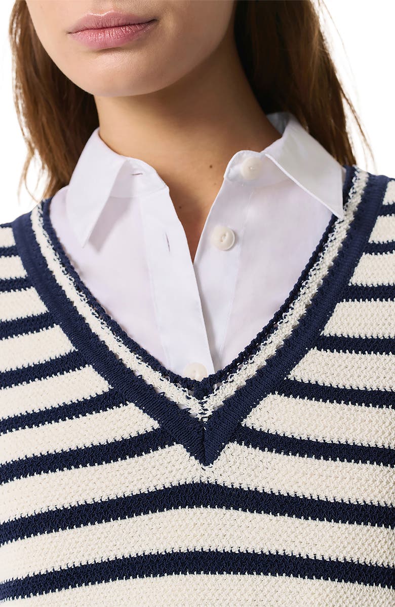 rag & bone Meghan Stripe Sweater Vest, Alternate, color, Ivory Multi