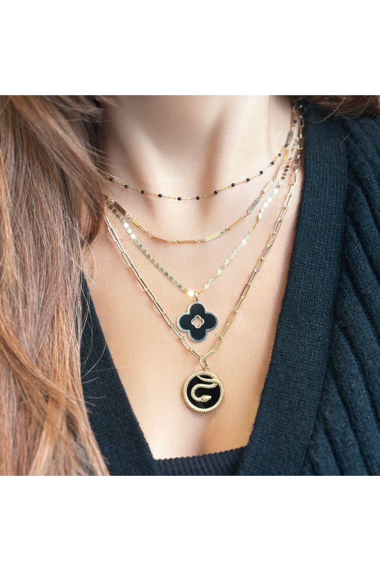 Onyx Snake Charm, Alternate, color, Onyx