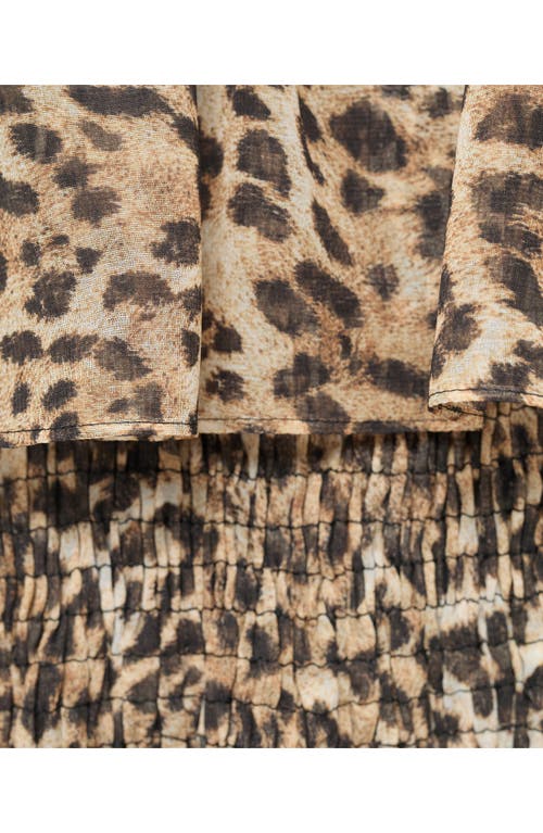 Mango Leopard Print Halter Maxi Dress In Brown