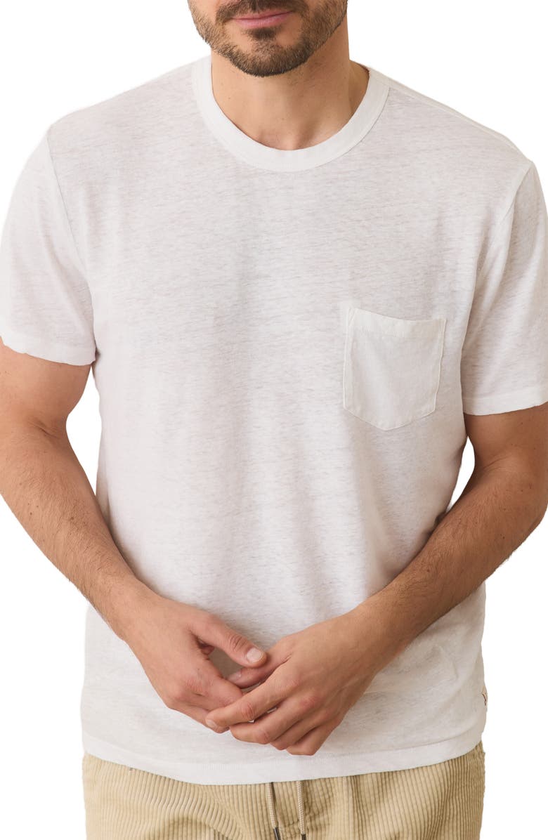 Marine Layer Relaxed Fit Hemp & Cotton T-Shirt, Main, color, White