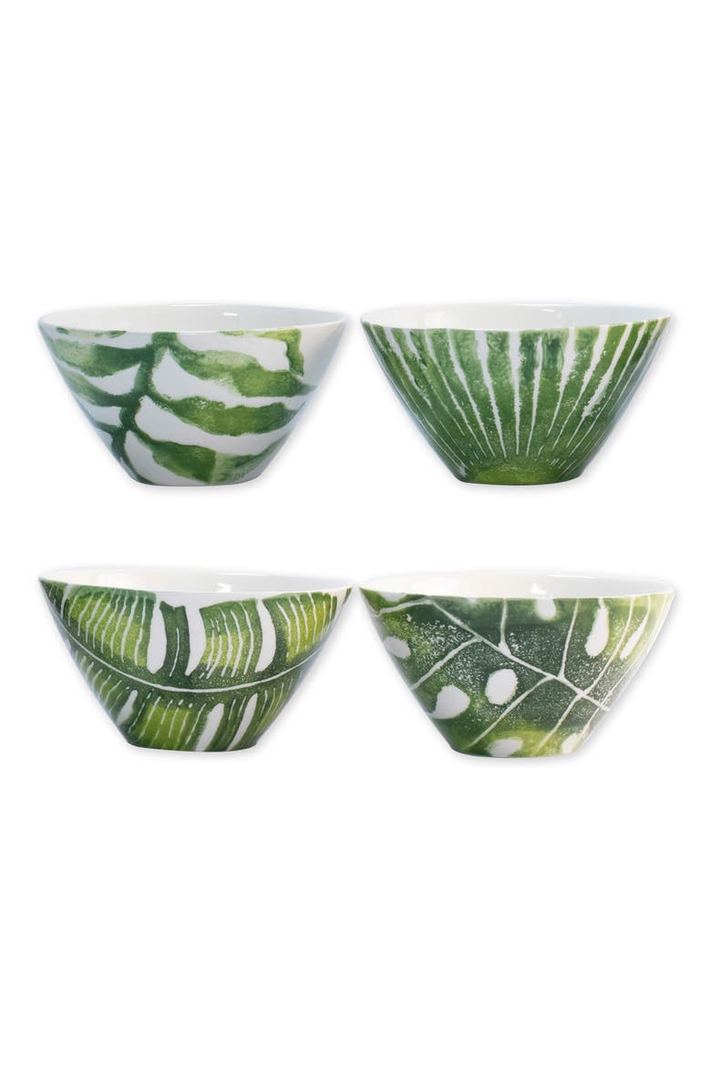 Into the Jungle Set of 4 Cereal Bowls, Main, color, GREEN