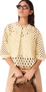maje Rhinestone crochet cardigan