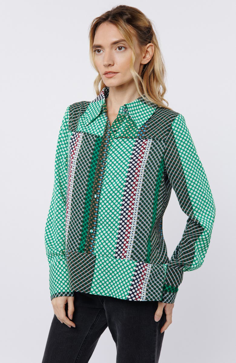 CIEBON Ravia Print Top, Alternate, color, Green Multi