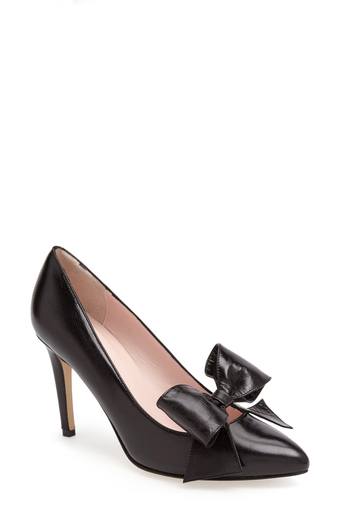 Kate Spade New York 'nina-mid' satin pointy toe pump, Main, color, 
