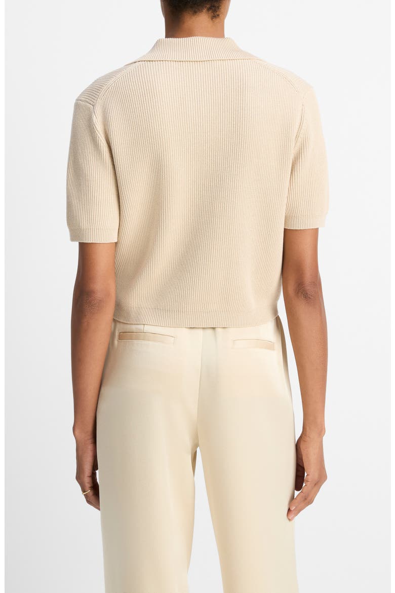 Rib Silk & Cotton Polo, Alternate, color, PALE CANYON