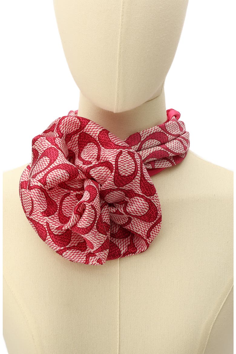 Textured Signature Logo Square Silk Scarf, Alternate, color, SOFT PINK