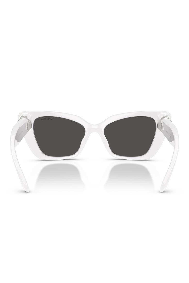 54mm Cat Eye Sunglasses, Alternate, color, WHITE / DARK GREY