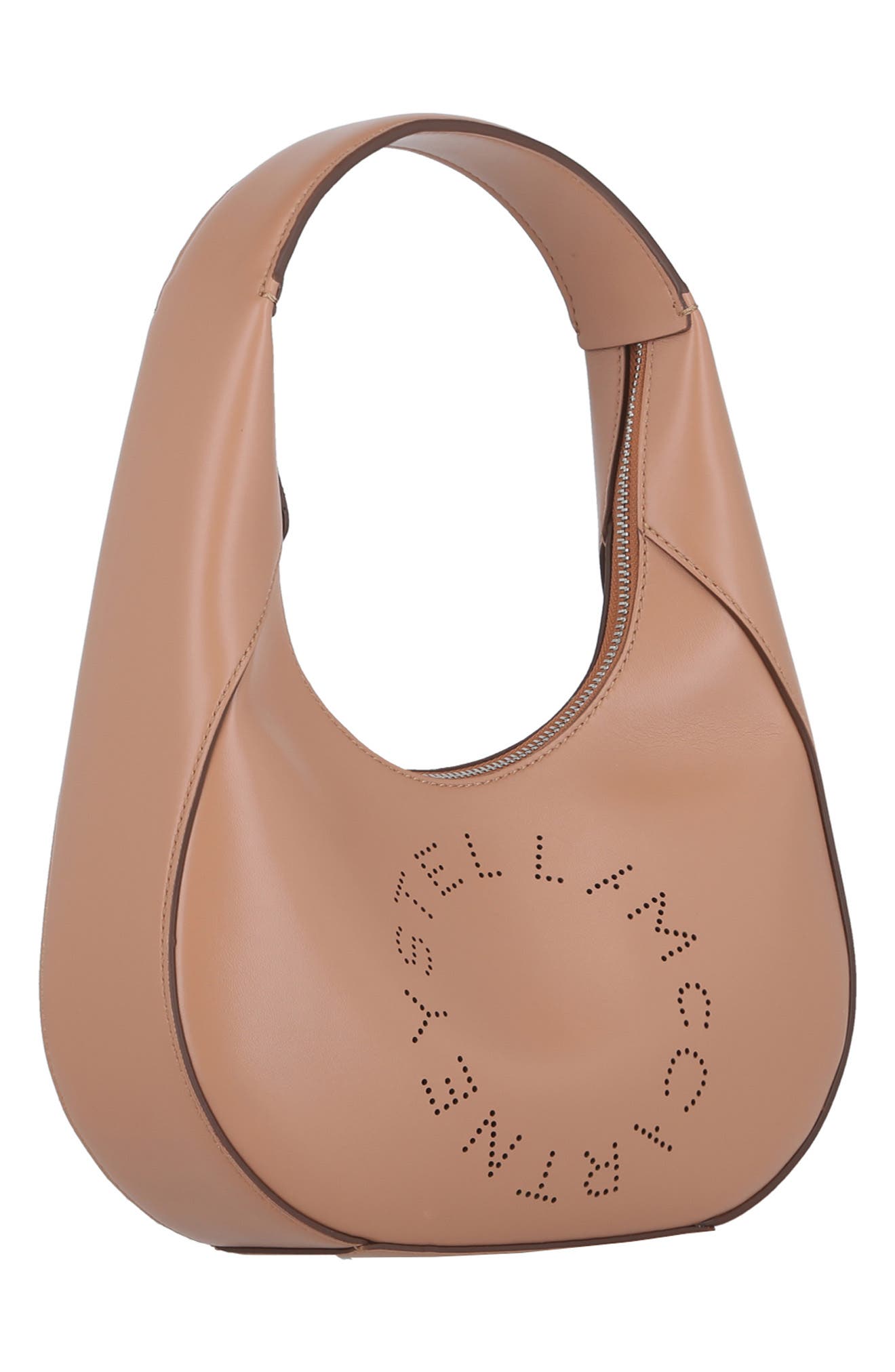Stella McCartney Logo Vegan Leather Shoulder Bag, Alternate, color, 